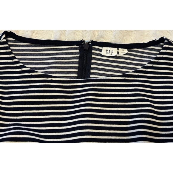 Women's GAP Brand Fit & Flare Dress Knee Length Black White Striped Size 12 - Picture 4 of 16